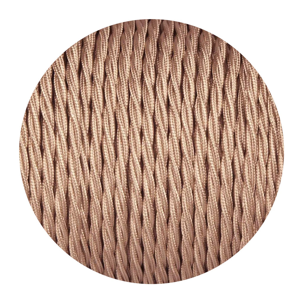 3 Core Twisted 0.75mm Fabric Cable Rose Gold~2098-0