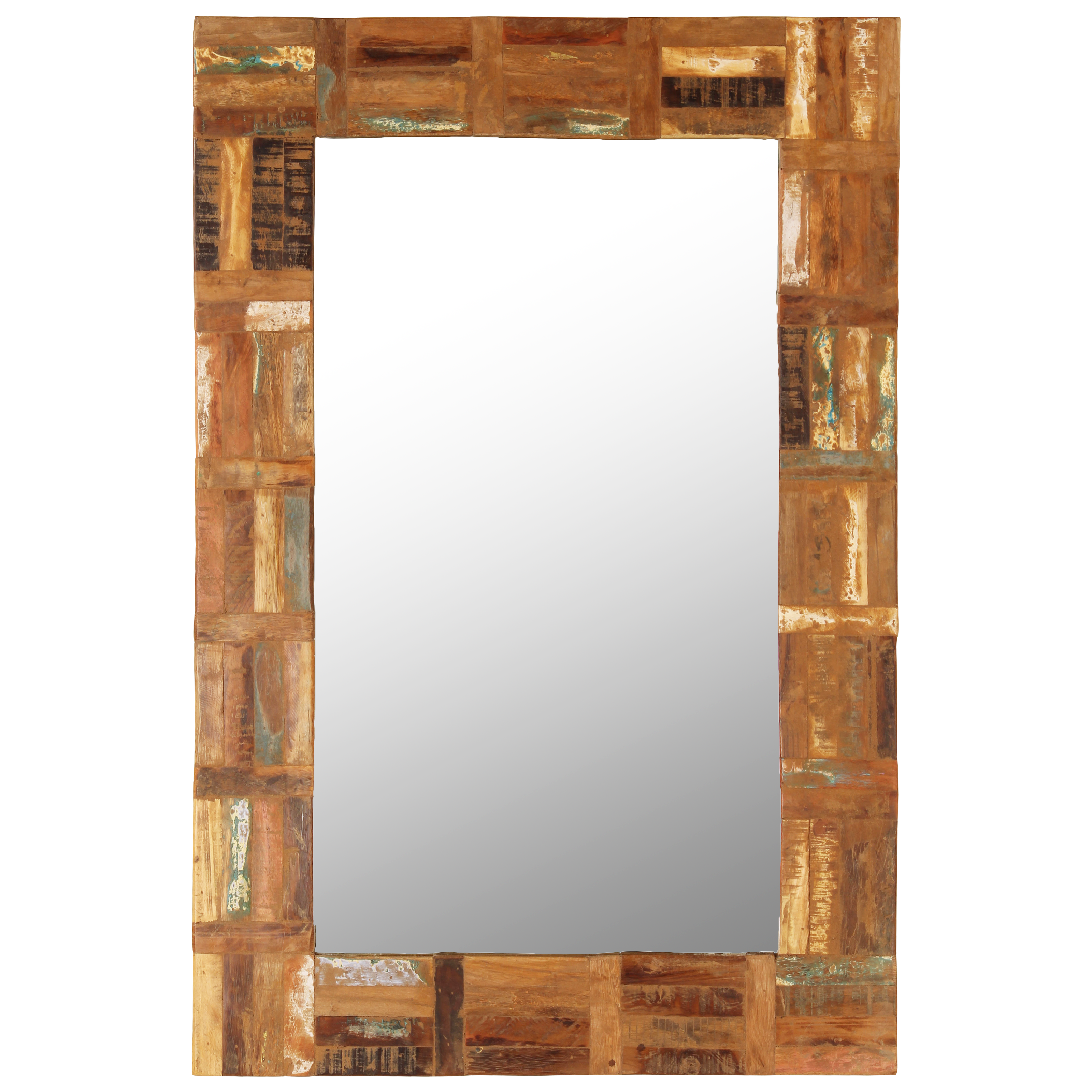vidaXL Decorative Mirror Wall Mirror Bathroom Mirror Solid Reclaimed Wood-3