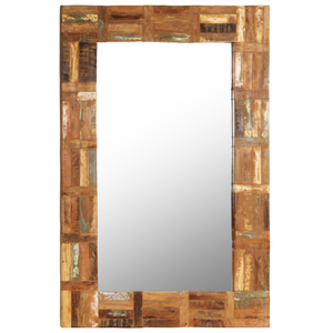 vidaXL Decorative Mirror Wall Mirror Bathroom Mirror Solid Reclaimed Wood-5