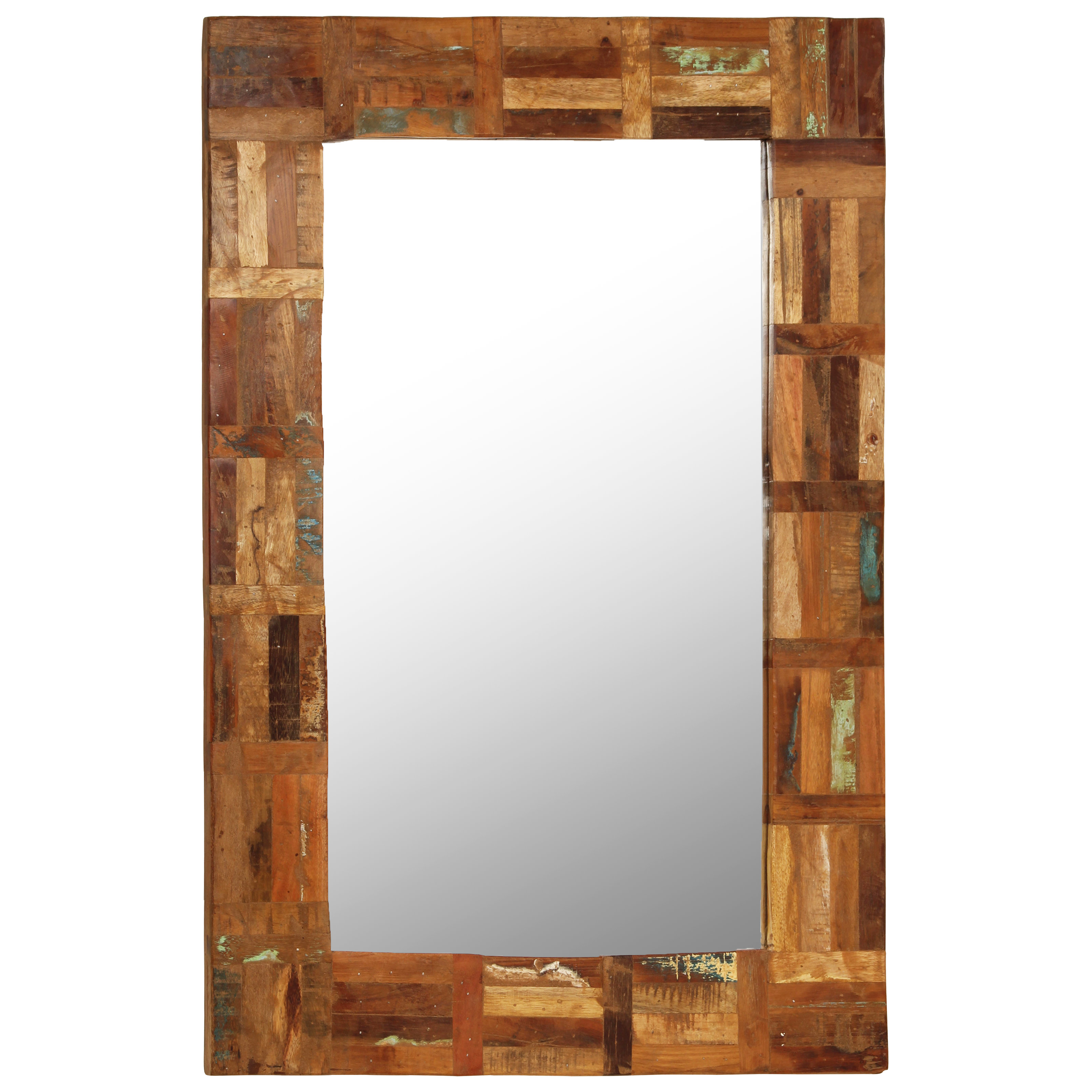 vidaXL Decorative Mirror Wall Mirror Bathroom Mirror Solid Reclaimed Wood-47
