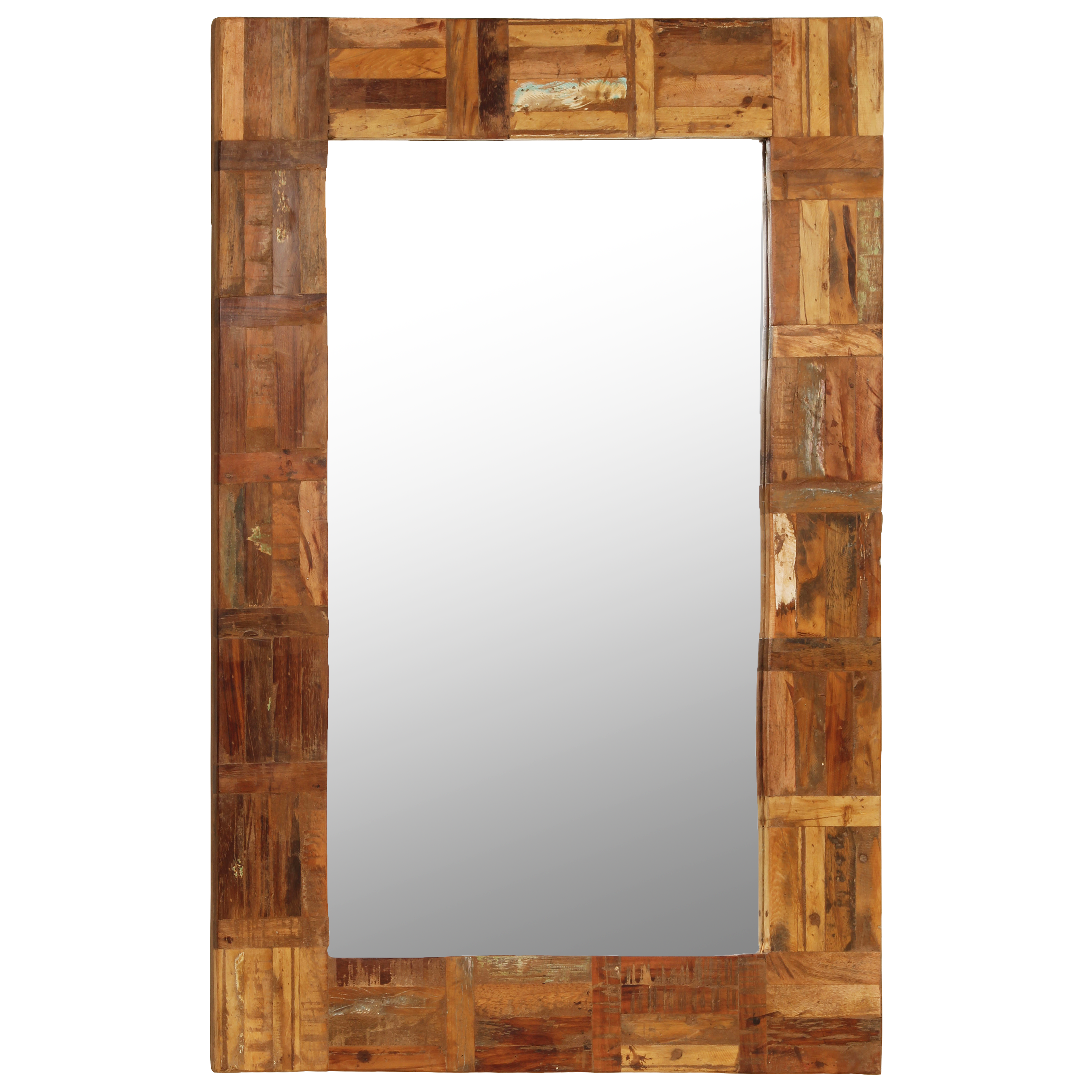 vidaXL Decorative Mirror Wall Mirror Bathroom Mirror Solid Reclaimed Wood-53