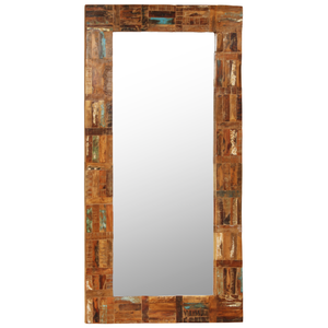 vidaXL Decorative Mirror Wall Mirror Bathroom Mirror Solid Reclaimed Wood-2