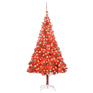 vidaXL Artificial Pre-lit Christmas Tree with Ball Set Party Decoration PVC-85