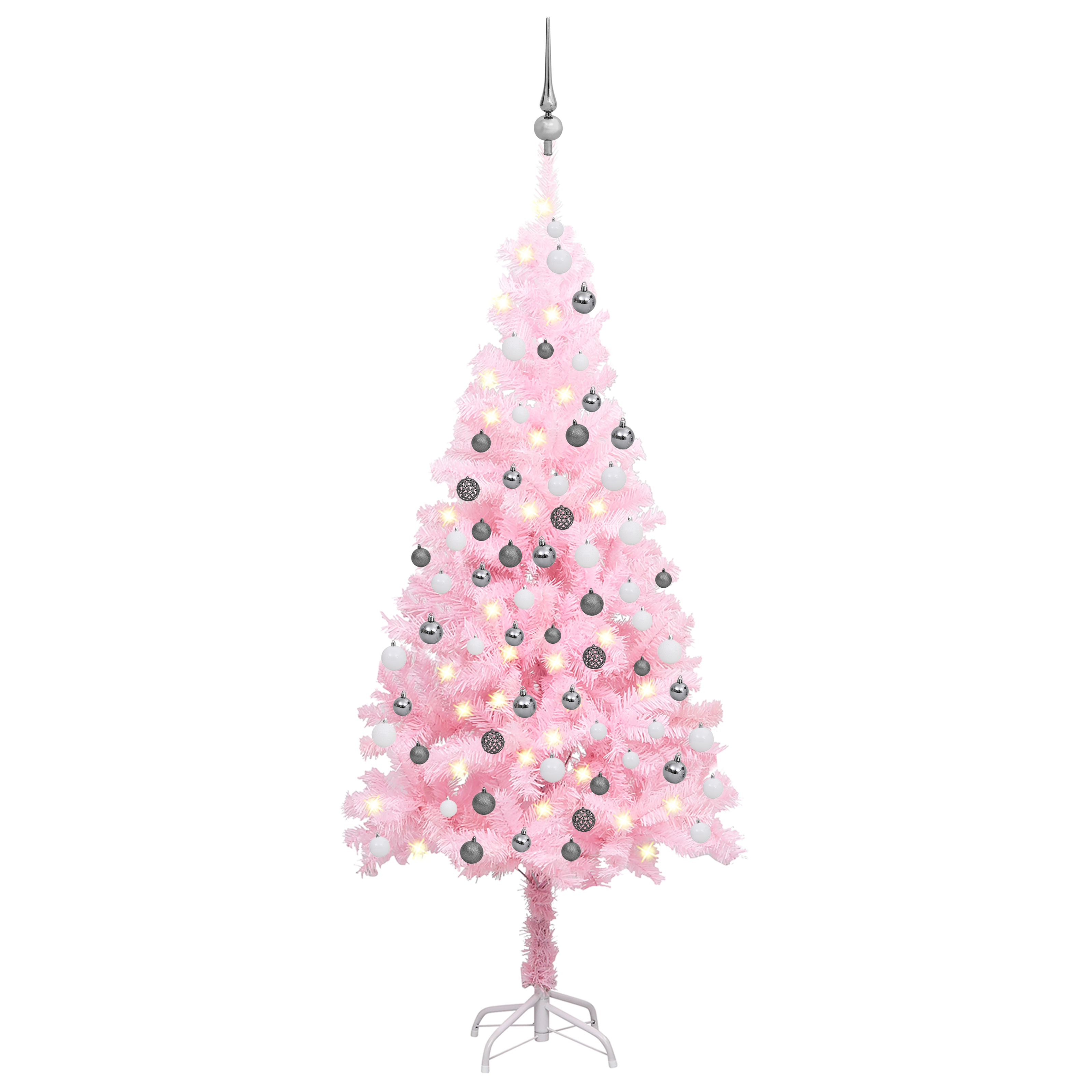 vidaXL Artificial Pre-lit Christmas Tree with Ball Set Party Decoration PVC-15