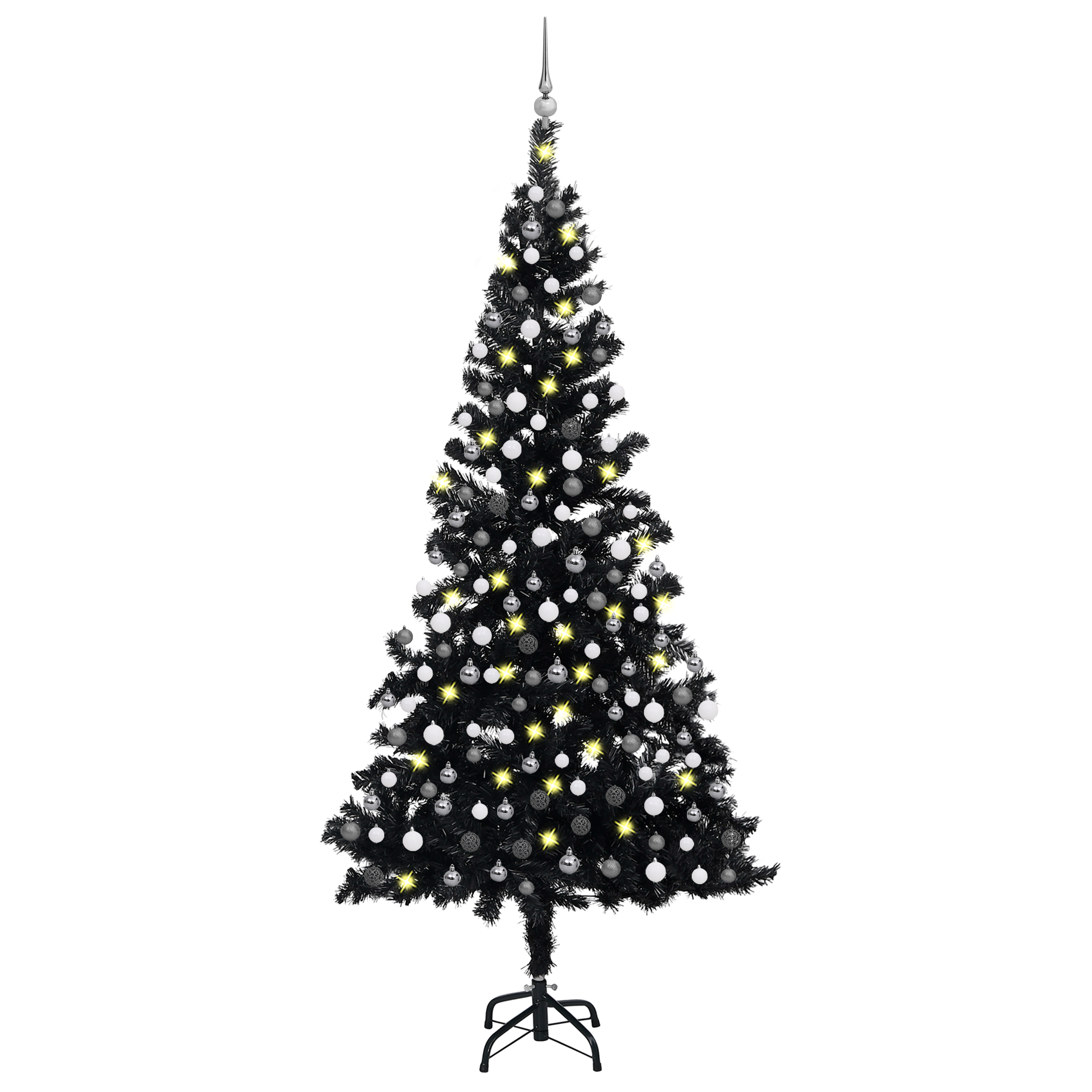vidaXL Artificial Pre-lit Christmas Tree with Ball Set Party Decoration PVC-58