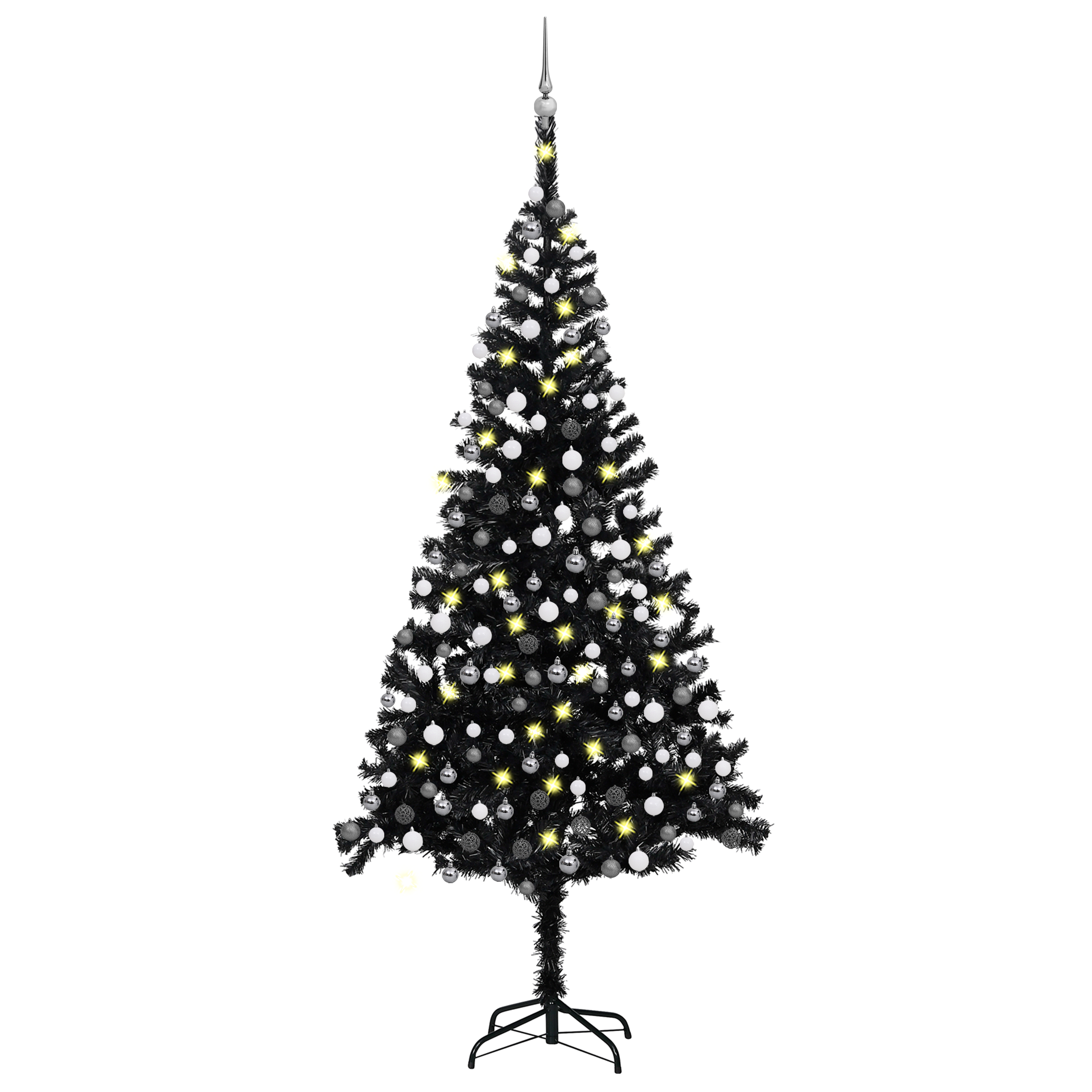 vidaXL Artificial Pre-lit Christmas Tree with Ball Set Party Decoration PVC-68