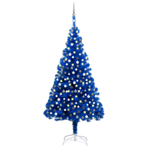 vidaXL Artificial Pre-lit Christmas Tree with Ball Set Party Decoration PVC-76
