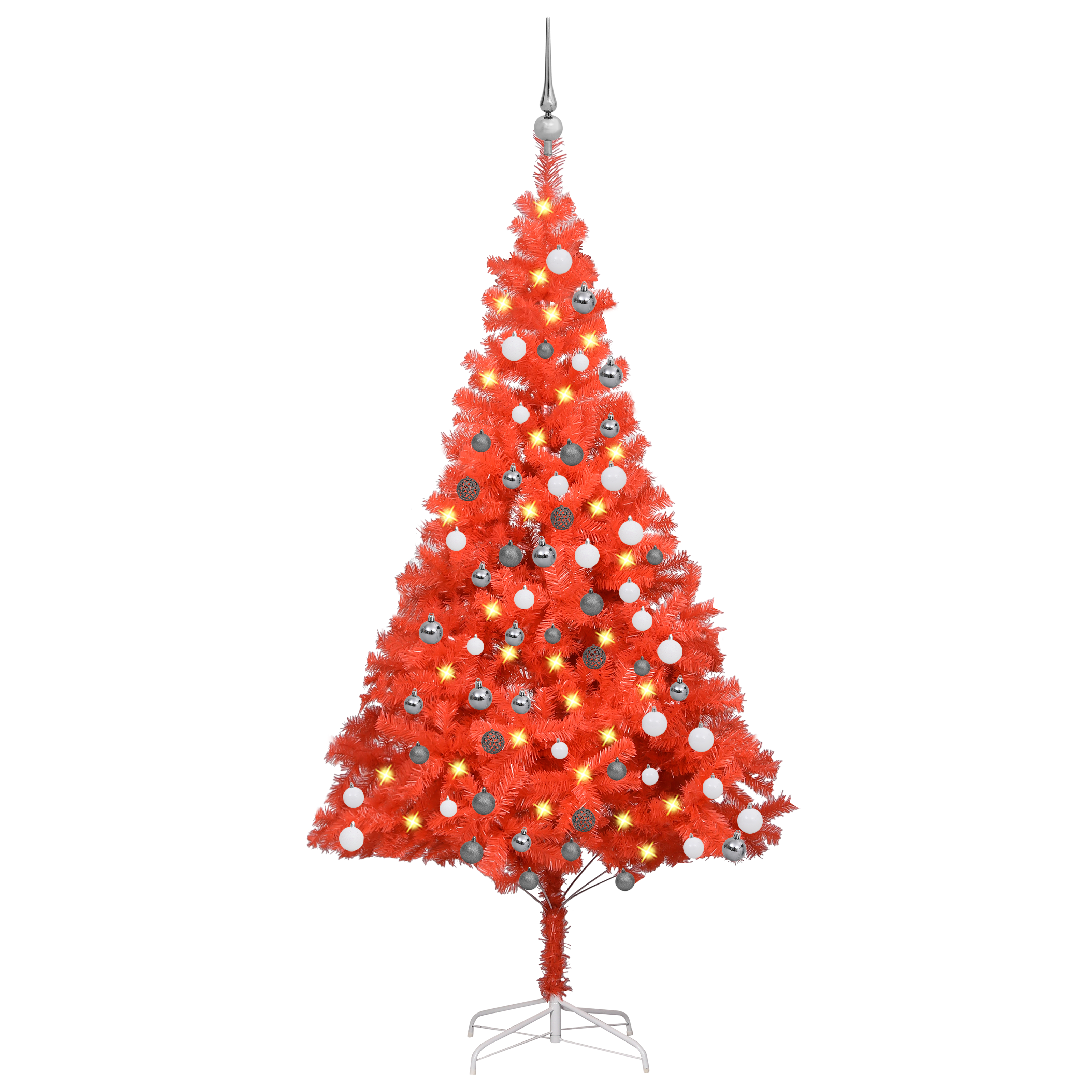 vidaXL Artificial Pre-lit Christmas Tree with Ball Set Party Decoration PVC-95