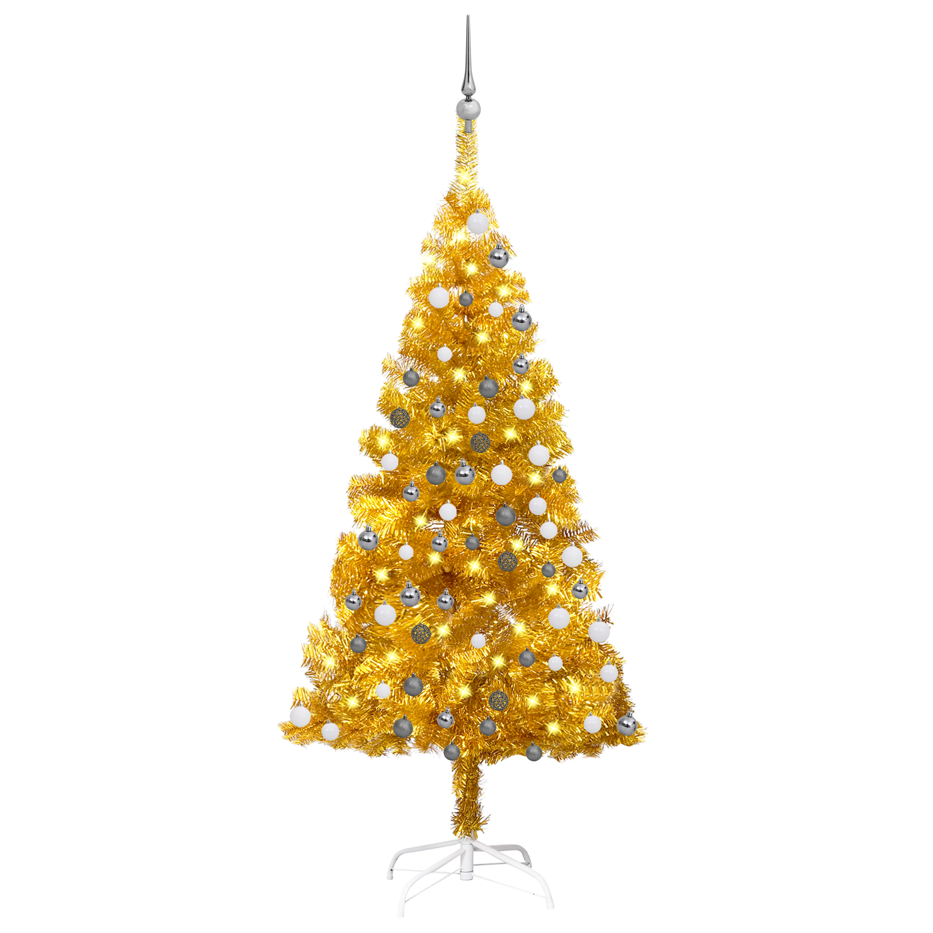 vidaXL Artificial Pre-lit Christmas Tree with Ball Set Party Decoration PVC-63