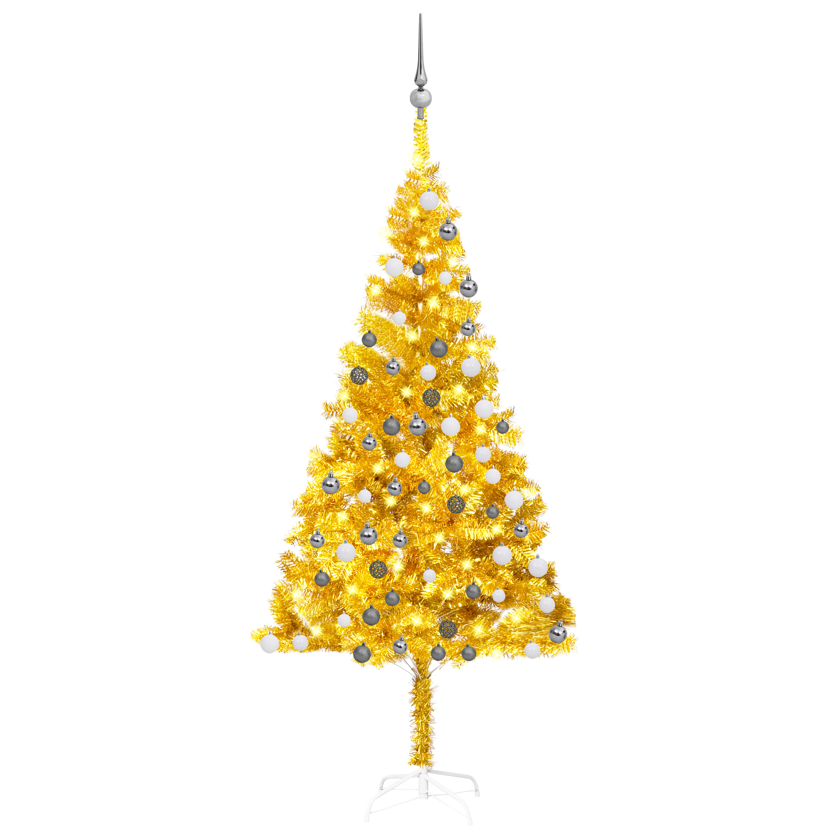 vidaXL Artificial Pre-lit Christmas Tree with Ball Set Party Decoration PVC-53