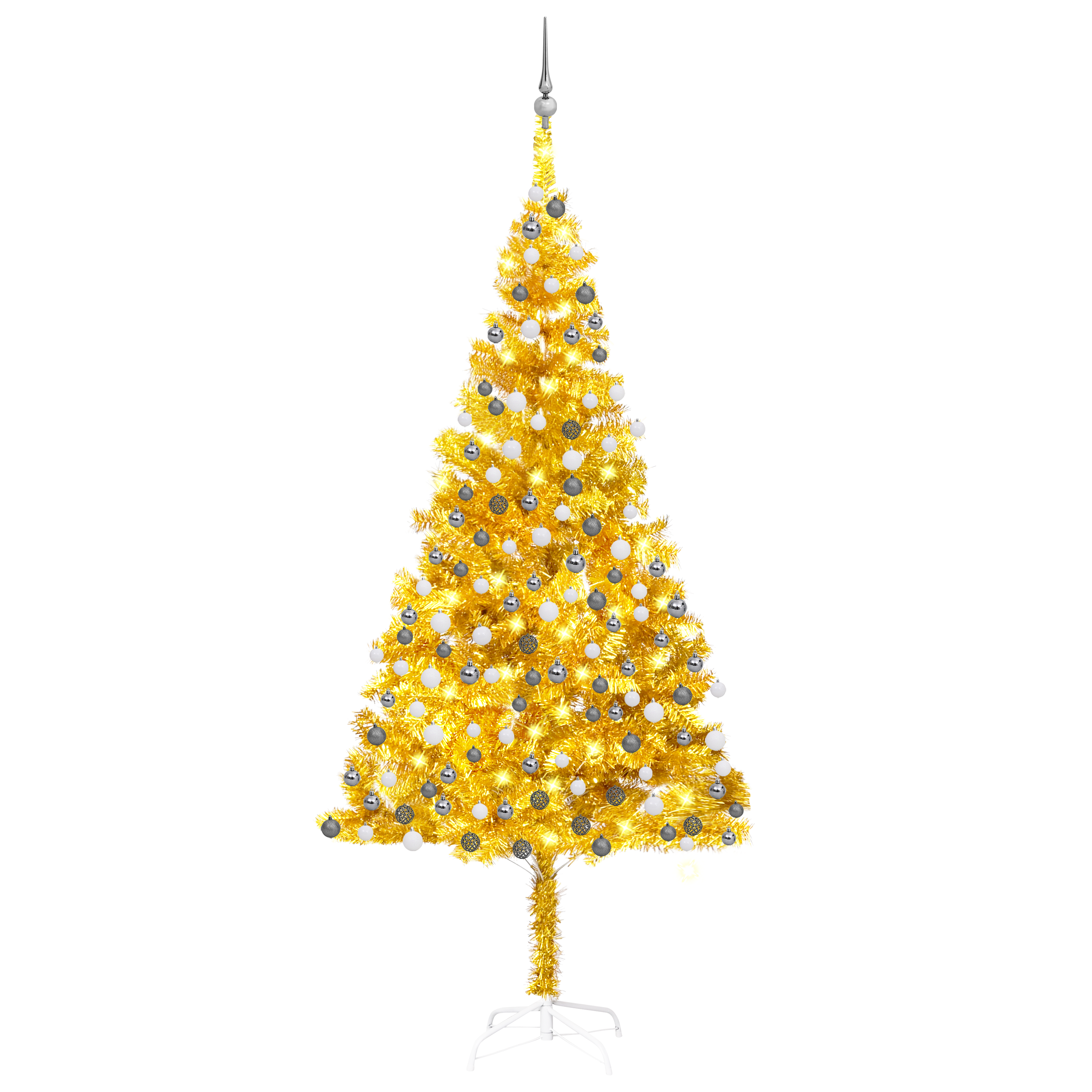 vidaXL Artificial Pre-lit Christmas Tree with Ball Set Party Decoration PVC-37