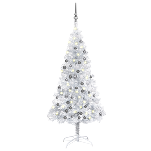 vidaXL Artificial Pre-lit Christmas Tree with Ball Set Party Decoration PVC-77