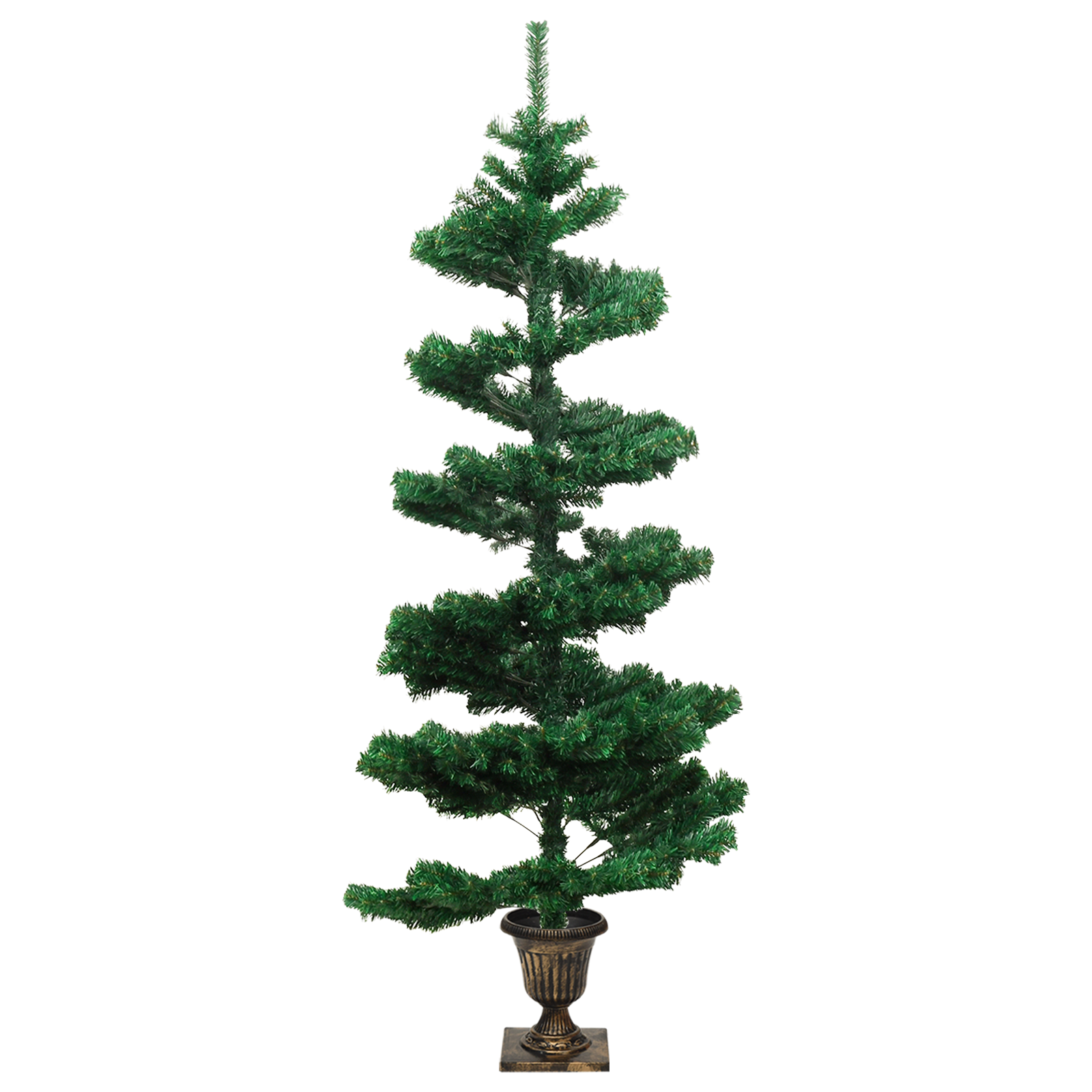 vidaXL Christmas Tree Decor Swirl Artificial Xmas Tree with Pot and LEDs PVC-25