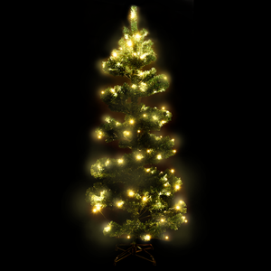 vidaXL Christmas Tree Decor Swirl Artificial Xmas Tree with Pot and LEDs PVC-20