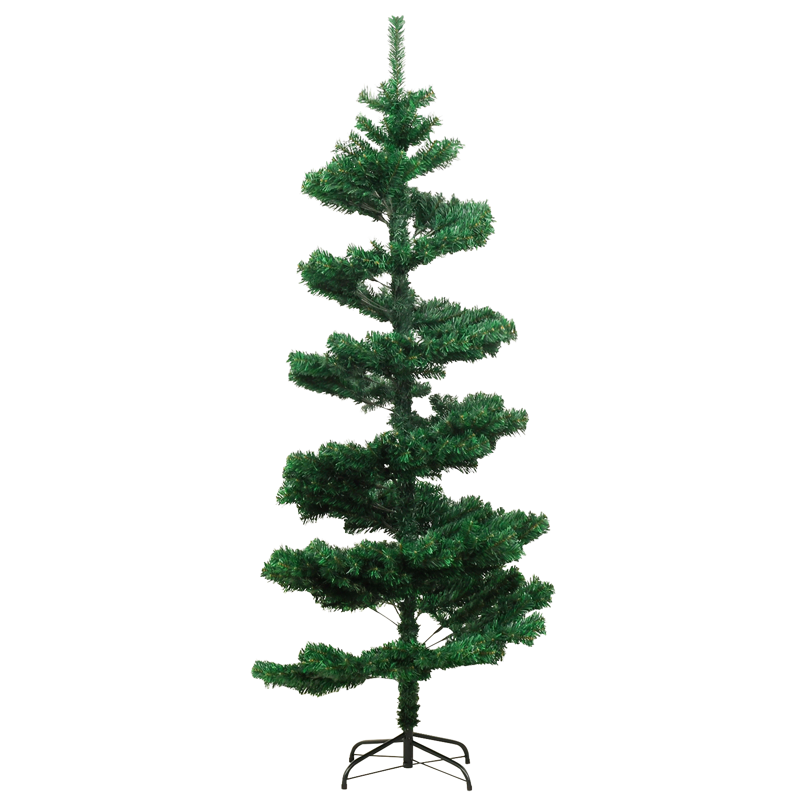 vidaXL Christmas Tree Decor Swirl Artificial Xmas Tree with Pot and LEDs PVC-27