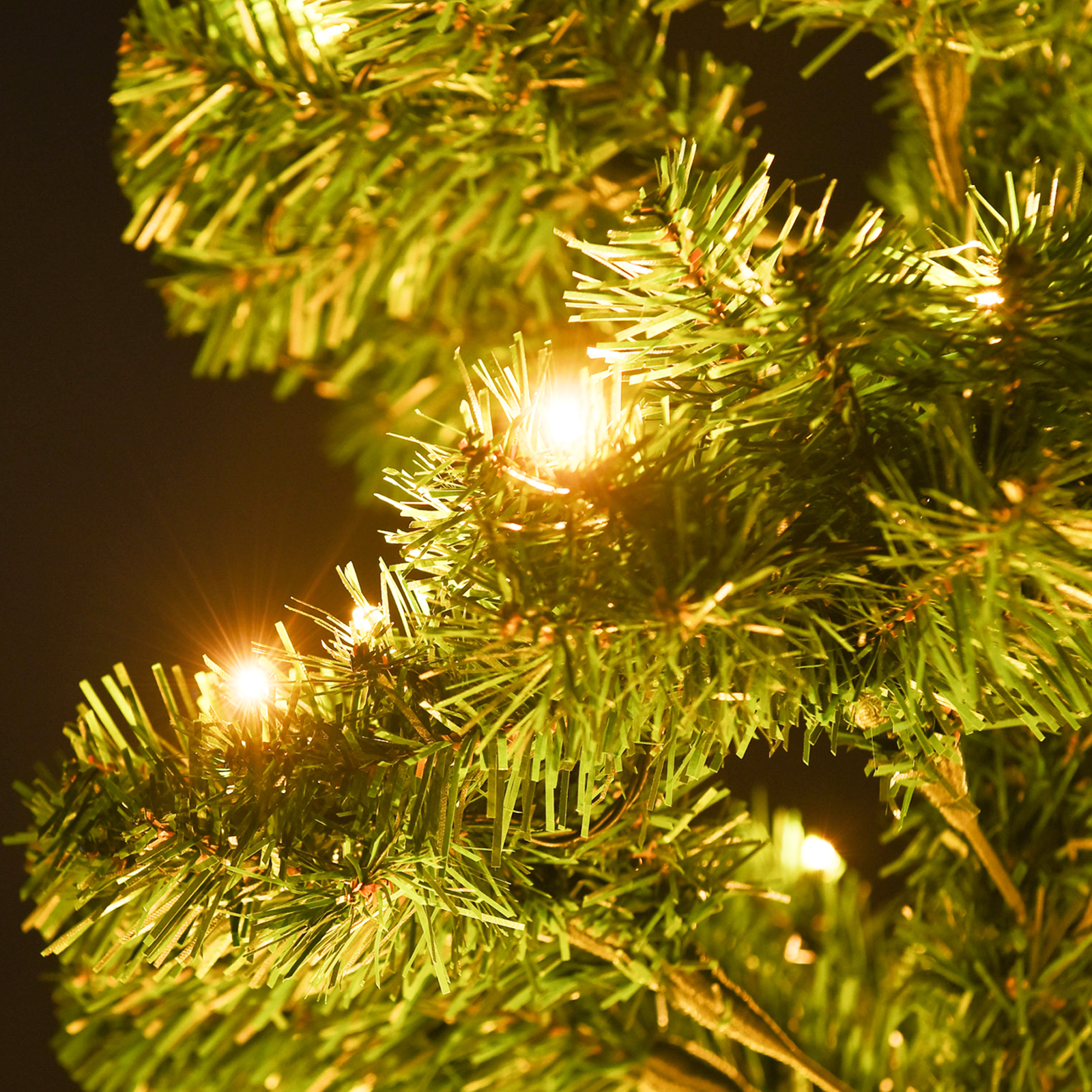 vidaXL Christmas Tree Decor Swirl Artificial Xmas Tree with Pot and LEDs PVC-34