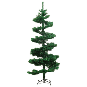 vidaXL Christmas Tree Decor Swirl Artificial Xmas Tree with Pot and LEDs PVC-2