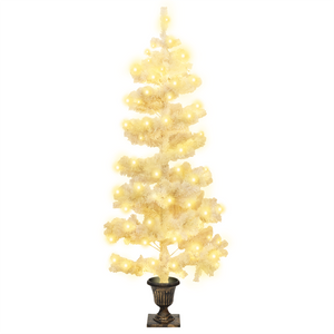 vidaXL Christmas Tree Decor Swirl Artificial Xmas Tree with Pot and LEDs PVC-7