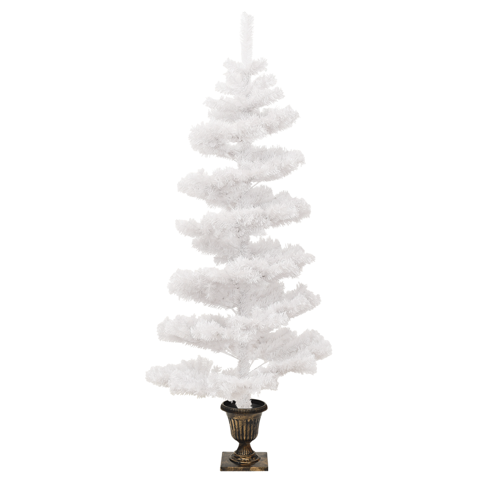 vidaXL Christmas Tree Decor Swirl Artificial Xmas Tree with Pot and LEDs PVC-21