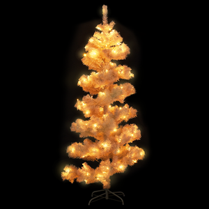 vidaXL Christmas Tree Decor Swirl Artificial Xmas Tree with Pot and LEDs PVC-3
