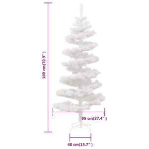 vidaXL Christmas Tree Decor Swirl Artificial Xmas Tree with Pot and LEDs PVC-61