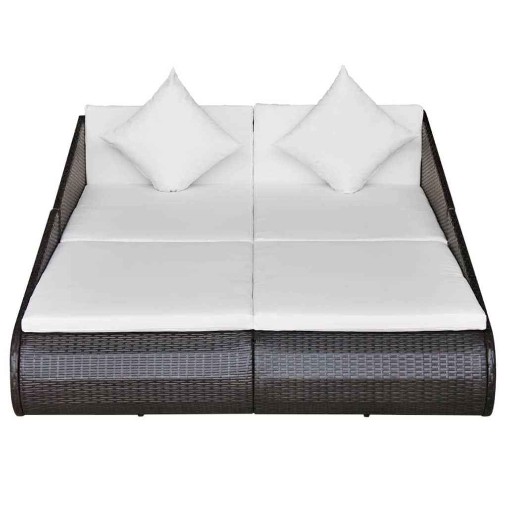 vidaXL Patio Bed Outdoor Rattan Daybed Sunbed Wicker Furniture Poly Rattan-7