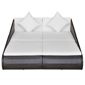 vidaXL Patio Bed Outdoor Rattan Daybed Sunbed Wicker Furniture Poly Rattan-7
