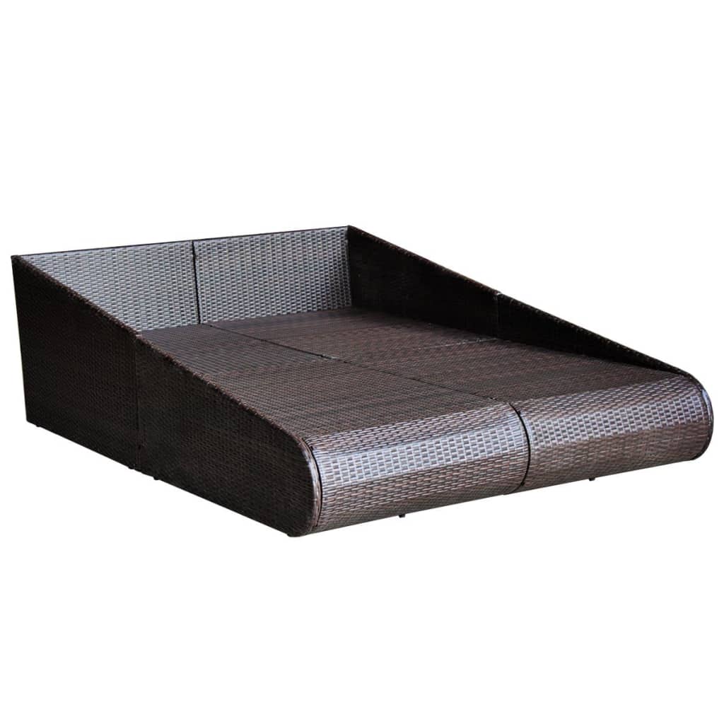 vidaXL Patio Bed Outdoor Rattan Daybed Sunbed Wicker Furniture Poly Rattan-9