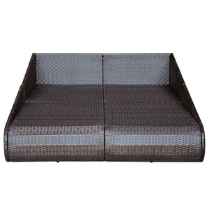 vidaXL Patio Bed Outdoor Rattan Daybed Sunbed Wicker Furniture Poly Rattan-11