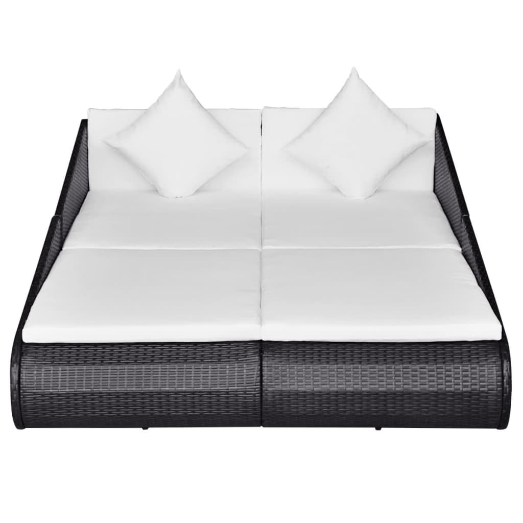 vidaXL Patio Bed Outdoor Rattan Daybed Sunbed Wicker Furniture Poly Rattan-15