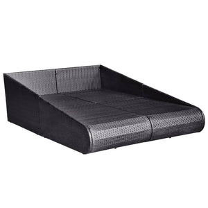 vidaXL Patio Bed Outdoor Rattan Daybed Sunbed Wicker Furniture Poly Rattan-0