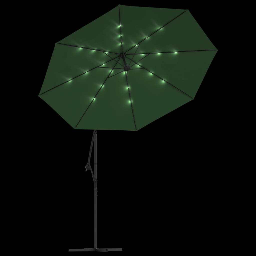 vidaXL Cantilever Umbrella Parasol with Solar LEDs Patio Umbrella Sunshade-8