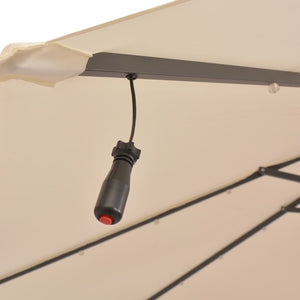 vidaXL Cantilever Umbrella Parasol with Solar LEDs Patio Umbrella Sunshade-24