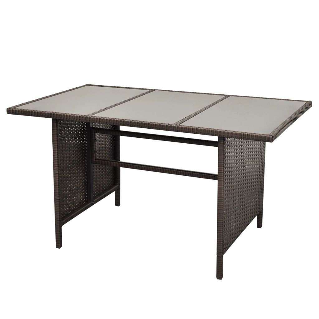 vidaXL Patio Furniture Set Conversation Set Sectional Sofa with Table Rattan-5