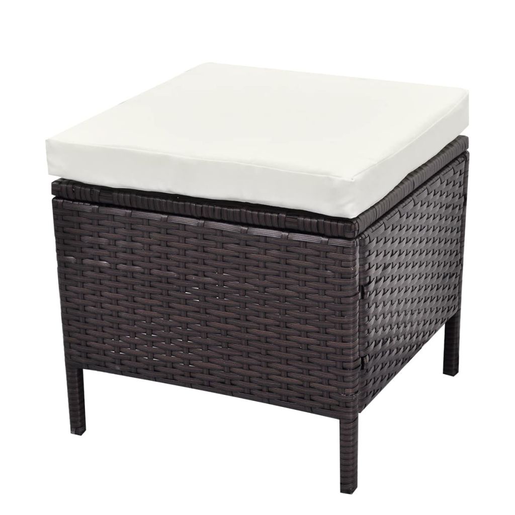 vidaXL Patio Furniture Set Conversation Set Sectional Sofa with Table Rattan-7
