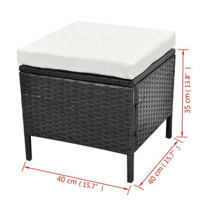 vidaXL Patio Furniture Set Conversation Set Sectional Sofa with Table Rattan-3