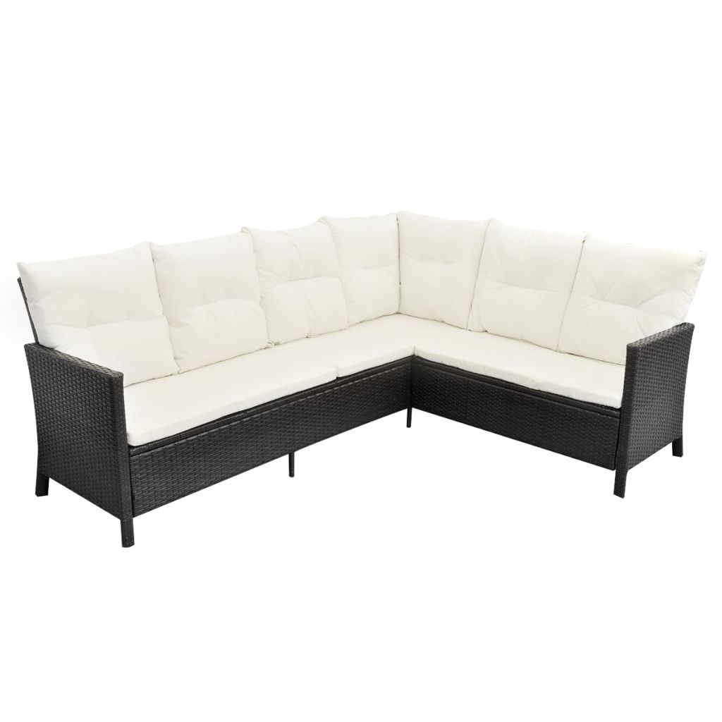 vidaXL Patio Furniture Set Conversation Set Sectional Sofa with Table Rattan-15