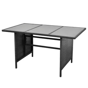 vidaXL Patio Furniture Set Conversation Set Sectional Sofa with Table Rattan-17