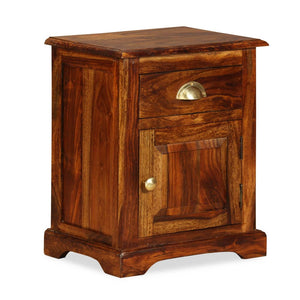 vidaXL Nightstand Storage Bedside Table for Home Bedroom Solid Wood Sheesham-0