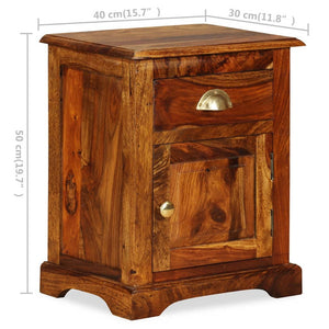 vidaXL Nightstand Storage Bedside Table for Home Bedroom Solid Wood Sheesham-8