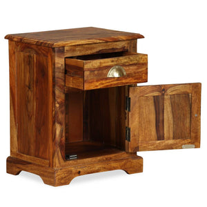 vidaXL Nightstand Storage Bedside Table for Home Bedroom Solid Wood Sheesham-3