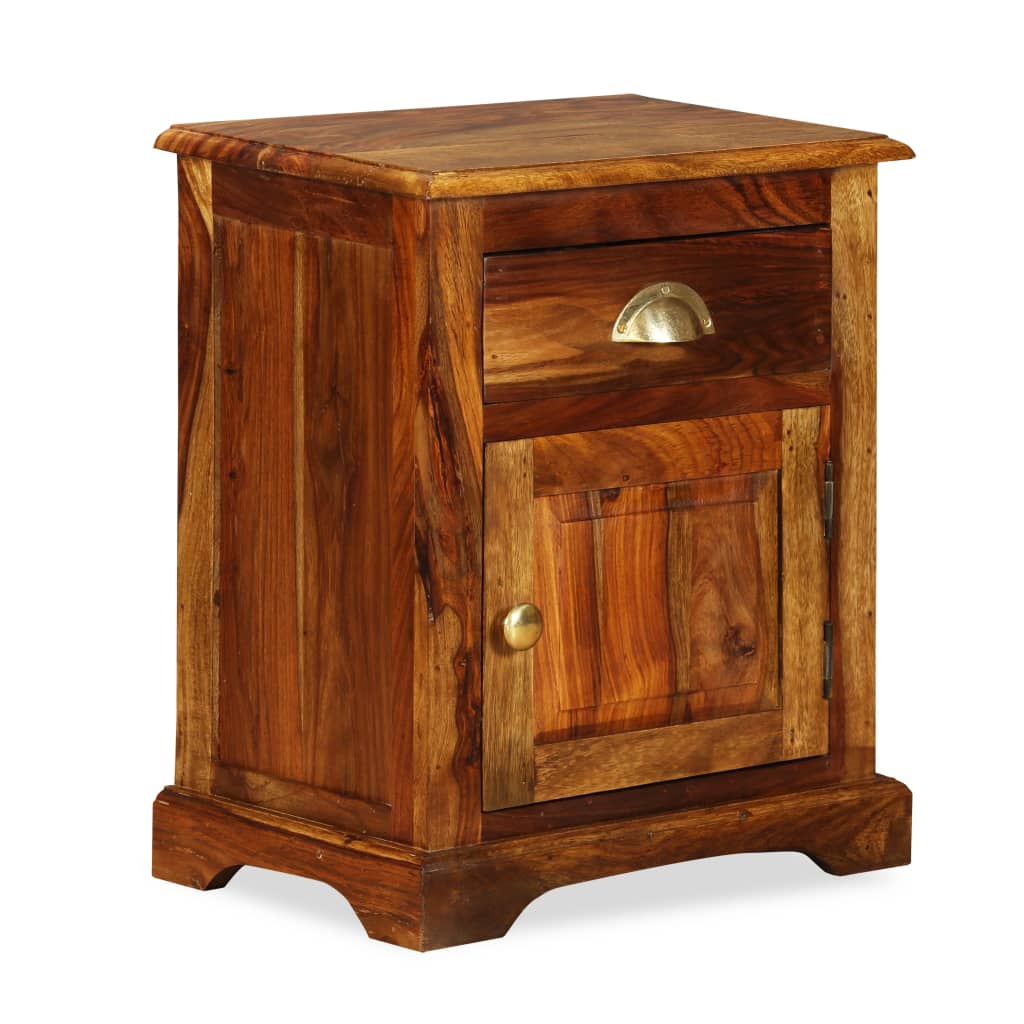 vidaXL Nightstand Storage Bedside Table for Home Bedroom Solid Wood Sheesham-4