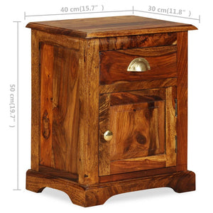 vidaXL Nightstand Storage Bedside Table for Home Bedroom Solid Wood Sheesham-1