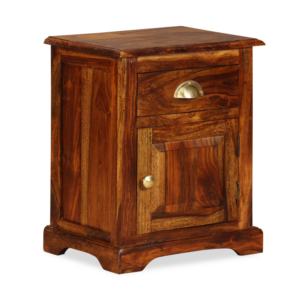 vidaXL Nightstand Storage Bedside Table for Home Bedroom Solid Wood Sheesham-14