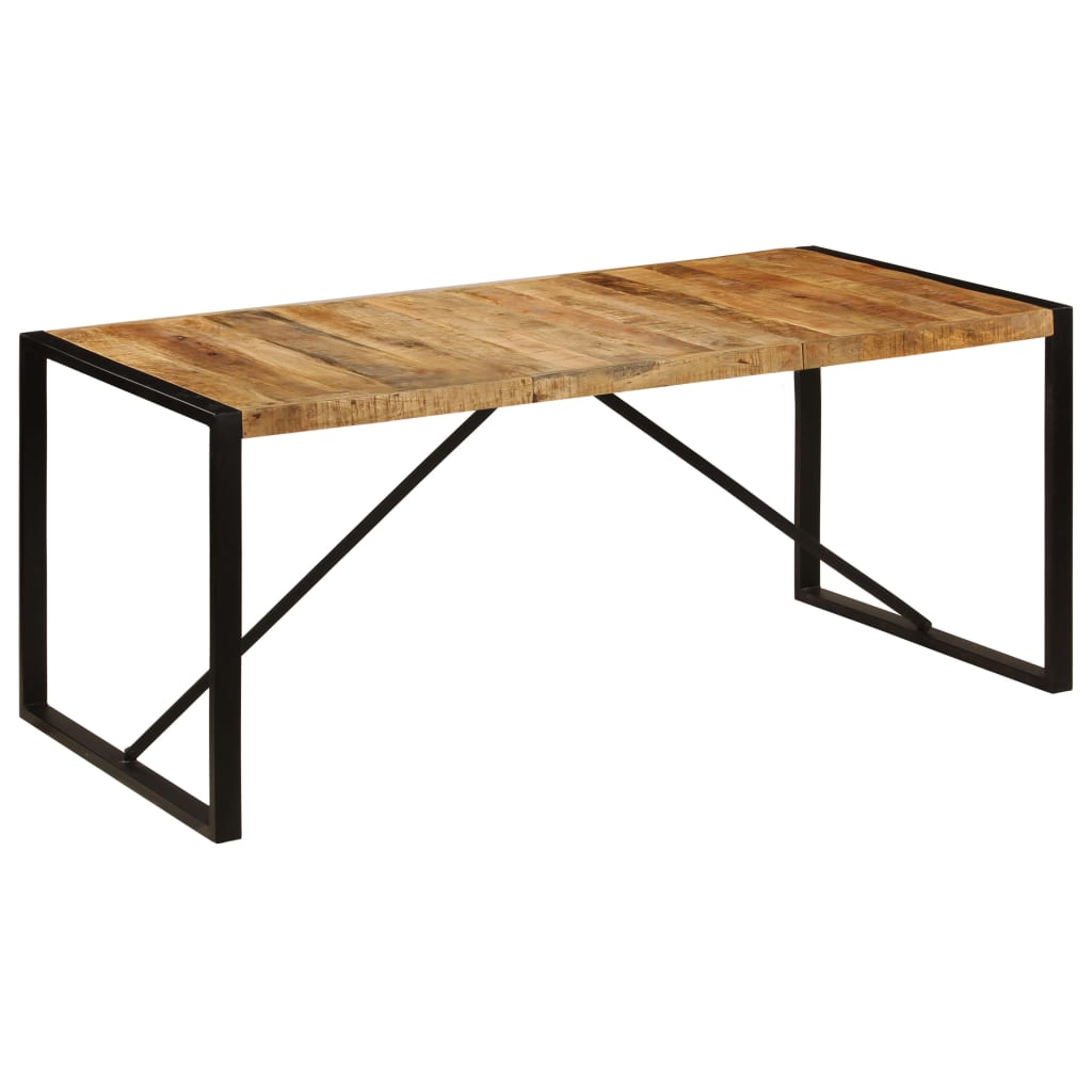 vidaXL Dining Table Kitchen Table Dining Room Table Solid Rough Mango Wood-0
