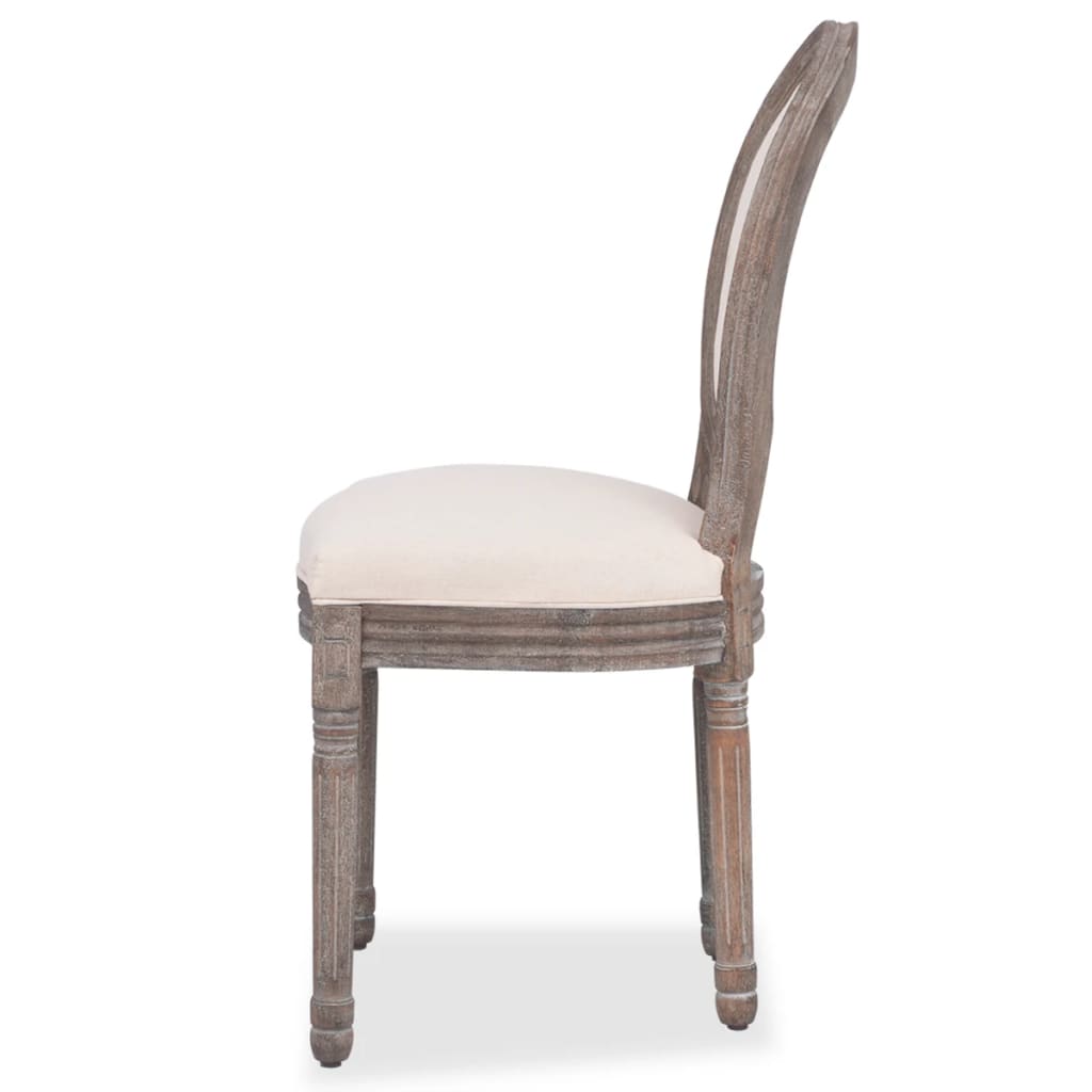 vidaXL Dining Chairs 4 pcs Cream Fabric-3