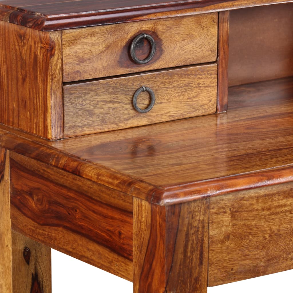 vidaXL Writing Desk with 5 Drawers Solid Sheesham Wood 35.4"x15.7"x35.4"-5