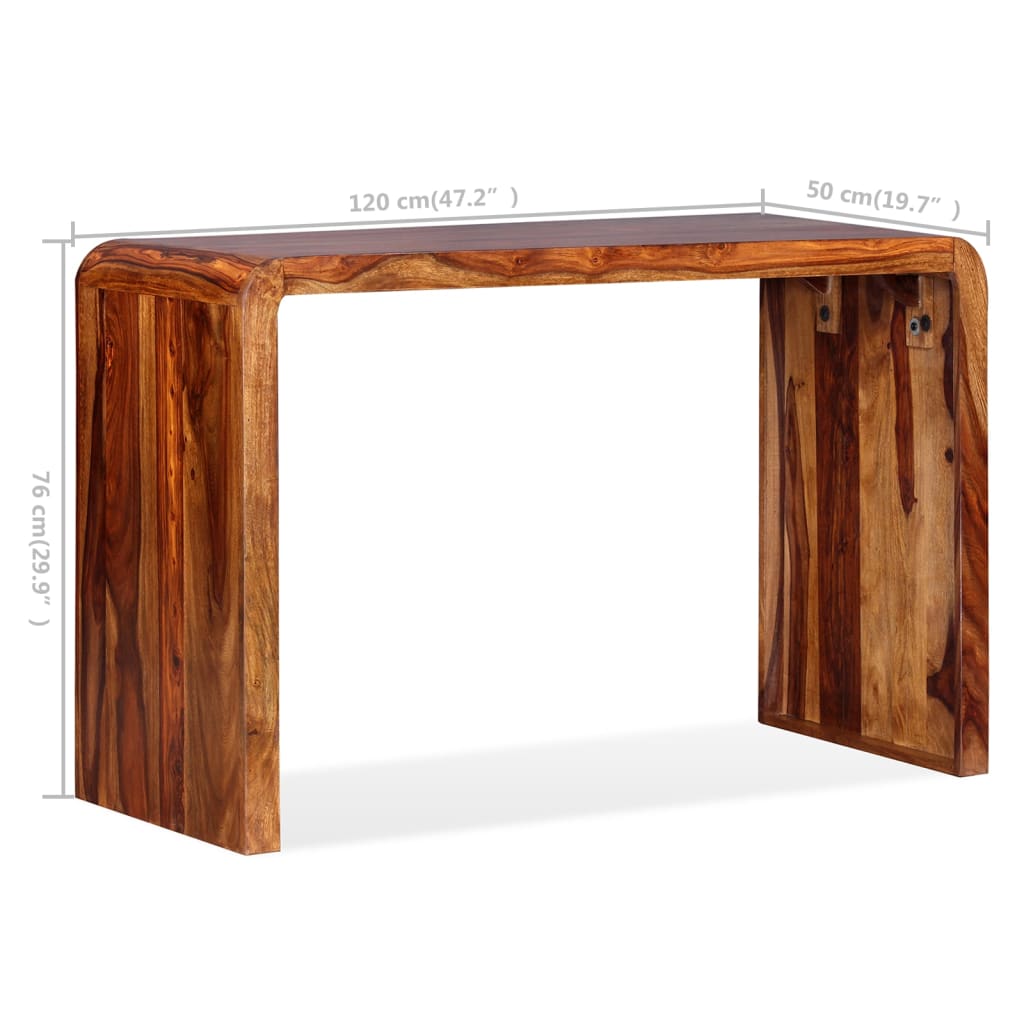 vidaXL Sideboard/Desk Solid Sheesham Wood Brown-0