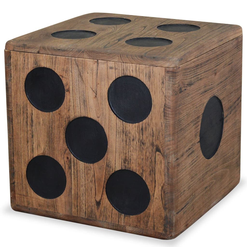 vidaXL Storage Box Mindi Wood 15.7"x15.7"x15.7" Dice Design-0