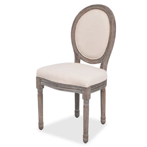 vidaXL Dining Chairs 6 pcs Cream Fabric-1